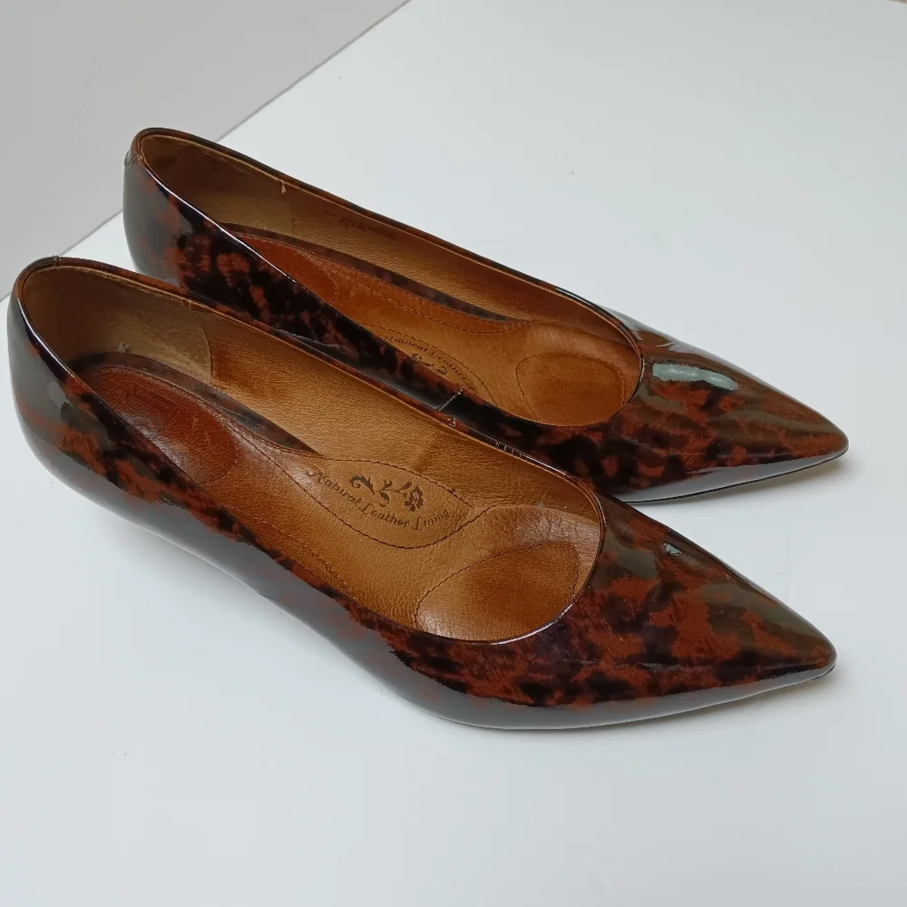 Sofft Animal Print Patent Leather Pumps/Heels 8 1/2 M Brown/Black